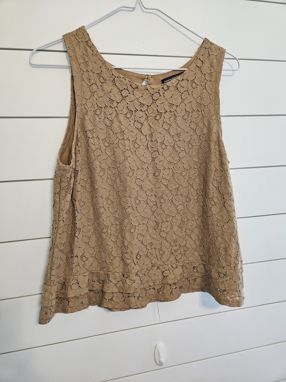 Banana Republic Beige Floral Lace Tank
